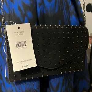 Steve Madden all Black spike clutch/ Purse